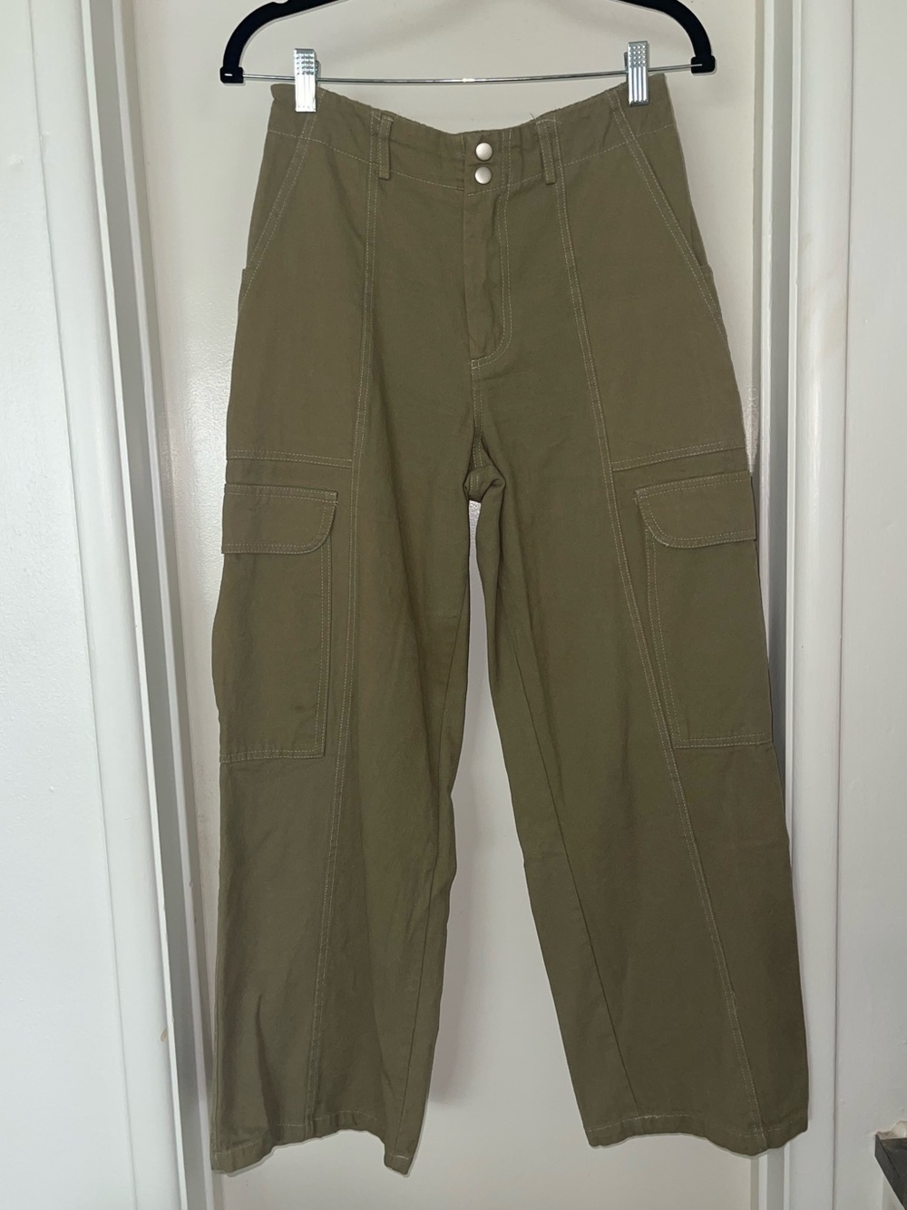 Fashion Nova Olive Green High-Rise Cargo Trousers